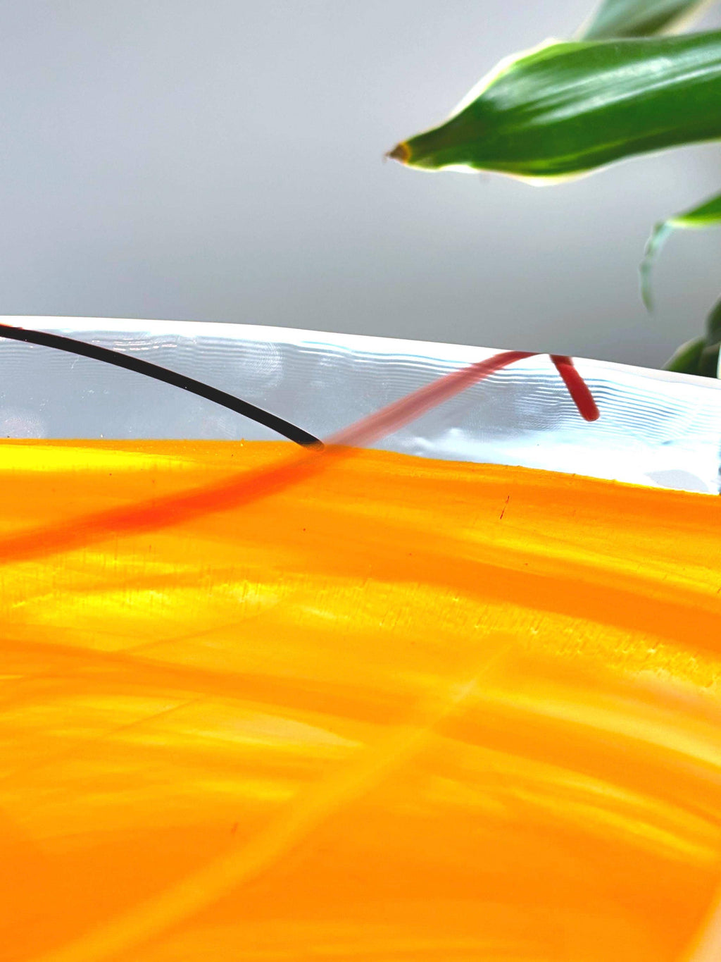 Kosta Boda, Anna Ehrner, Large Orange Contrast Art Glass Bowl | Scandinavian Luxurious Centerpiece