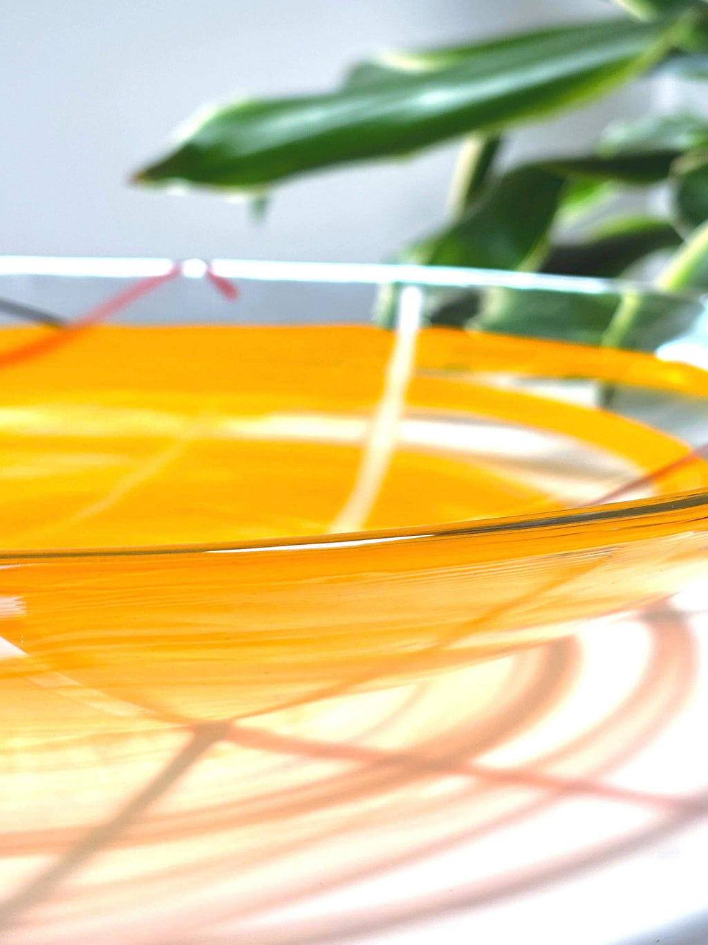 Kosta Boda, Anna Ehrner, Large Orange Contrast Art Glass Bowl | Scandinavian Luxurious Centerpiece