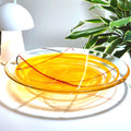 Kosta Boda, Anna Ehrner, Large Orange Contrast Art Glass Bowl | Scandinavian Luxurious Centerpiece