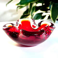Murano, Sommerso, Ruby Red centrepiece | Italian Art Glass, 13 cm