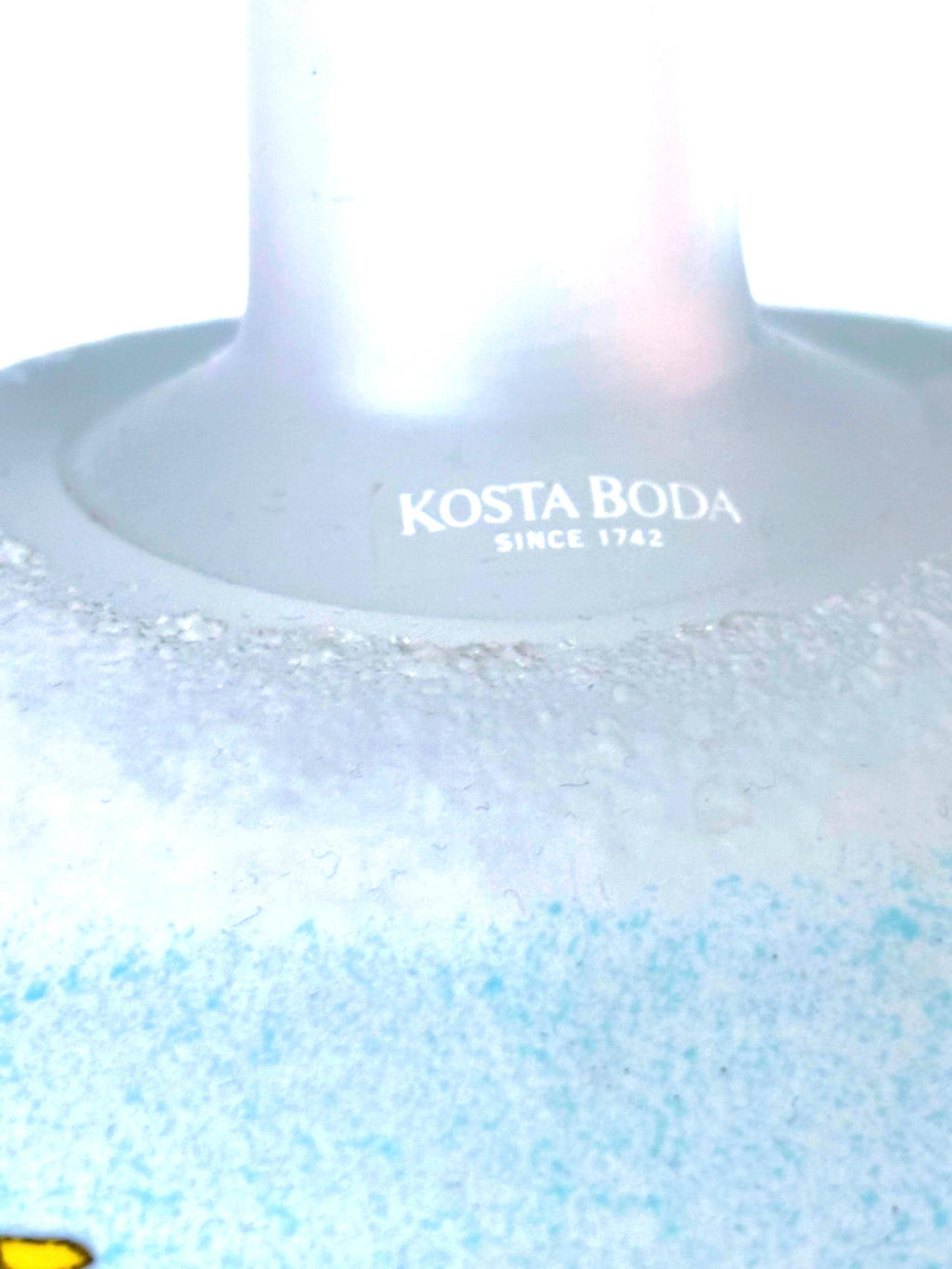 Bertil Vallien, Limited Edition Kosta Boda Art Glass Vase – SIBYART, Frosted White, Multicolor Inclusions