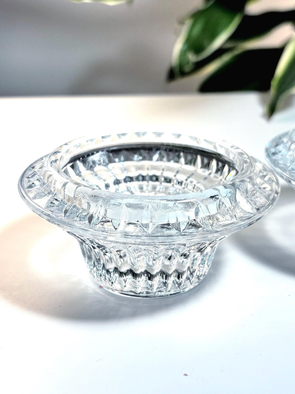 Forever Crystal Candle Holders, Set of 2, Elegant Glass Votive Holders