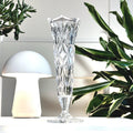Bohemian Cut Crystal Bud Vase, Tall Geometric Floral Decoration 24cm