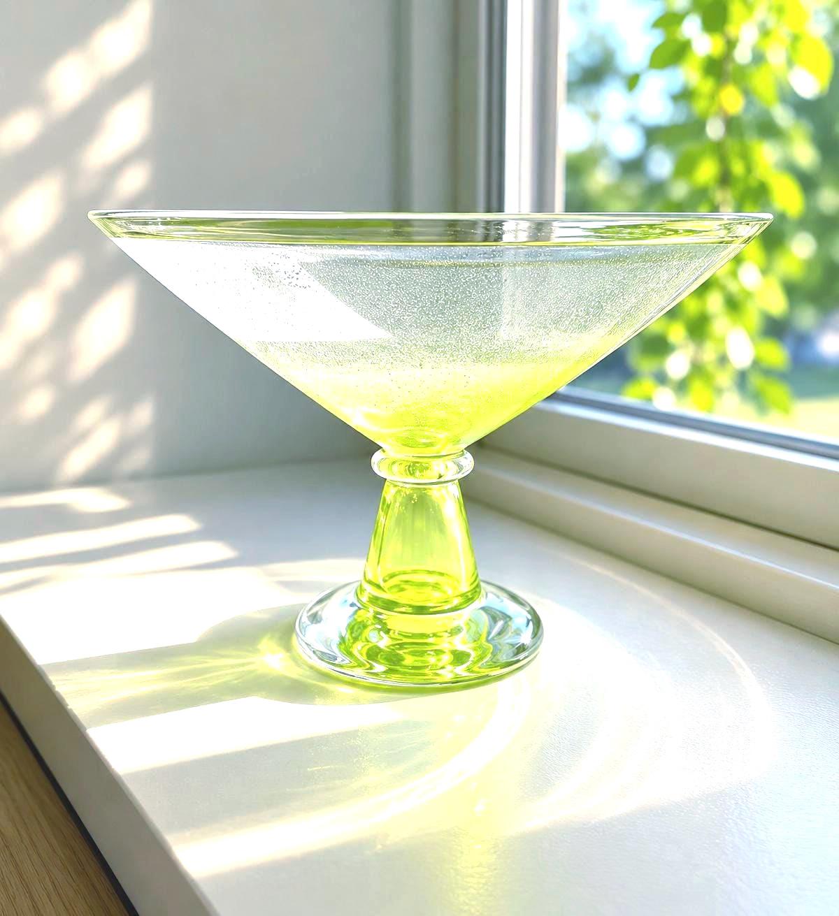 Kosta Boda Artist Choice Art Glass Centerpiece Bowl, Signed Kjell Engman Lime Green