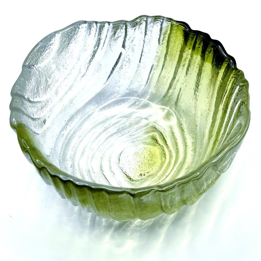 Humppila Art Glass Bowl – Pertti Santalahti Olive Green | Scandinavian Design