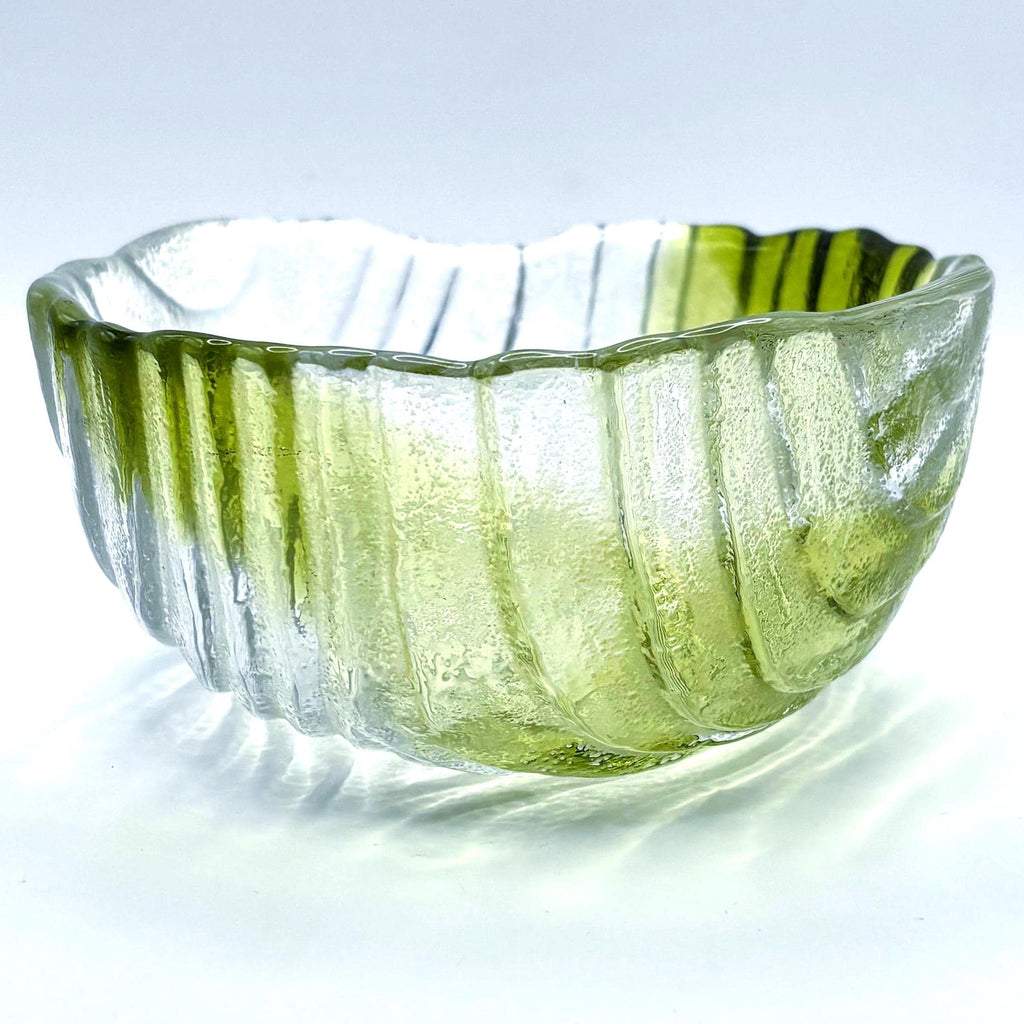 Humppila Art Glass Bowl – Pertti Santalahti Olive Green | Scandinavian Design