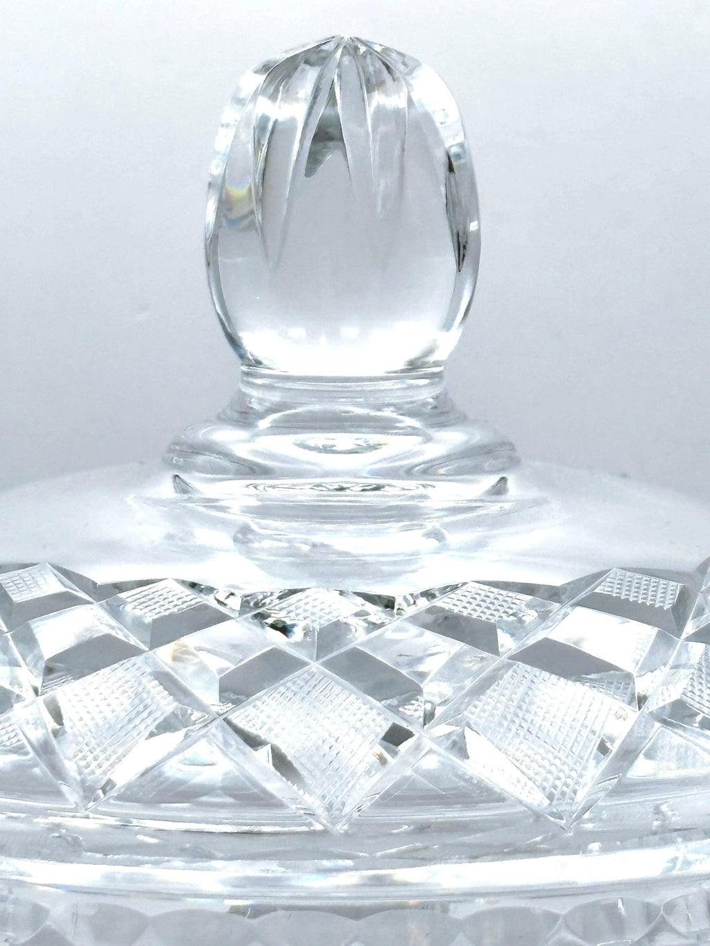 Bonbonniere Cut Crystal Candy Dish with Lid | Faceted Bohemian