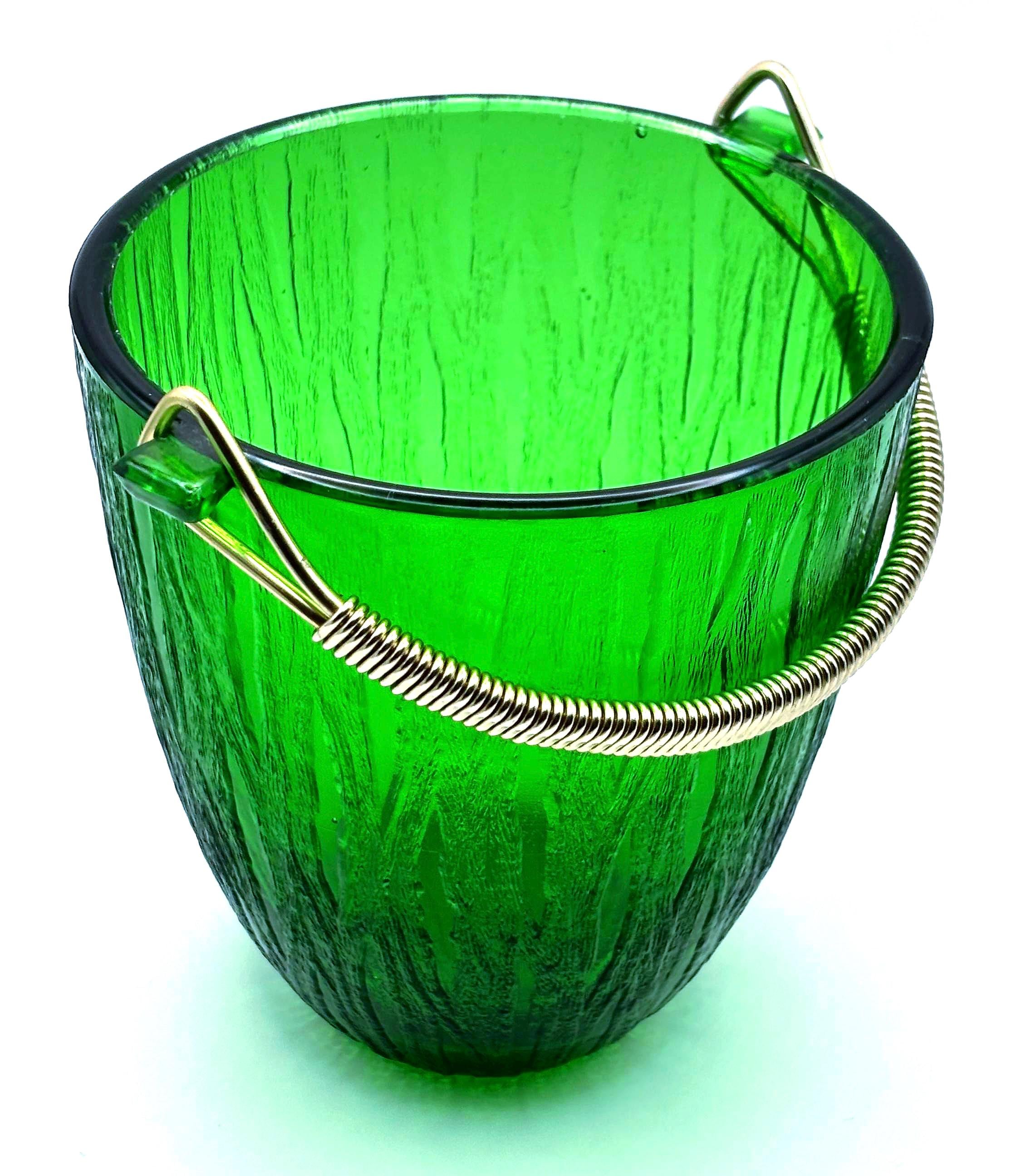 Holmegaard Green Glass Ice Bucket – Scandinavian Modern Drink Cooler | Danish Mid Century Barware
