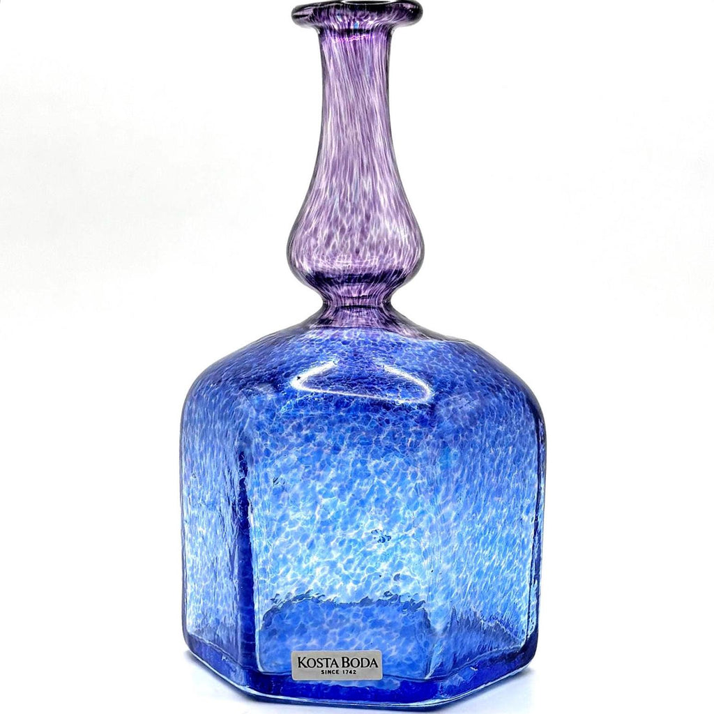 Kosta Boda, Bertil Vallien, Large Glass Bud Vase, Blue Purple | Swedish Decor