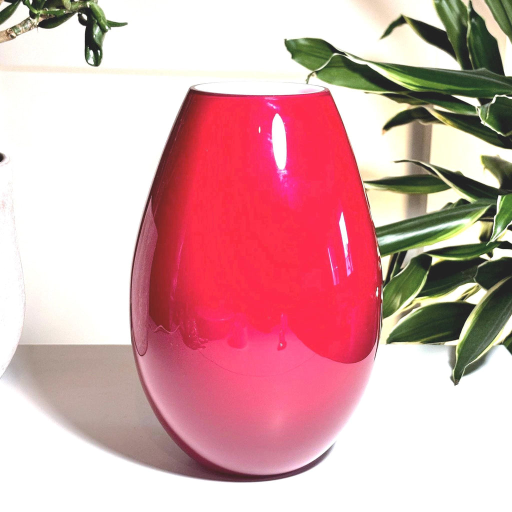 Holmegaard Red Art Glass Vase | Michael Bang Danish Modern Scandinavian Design