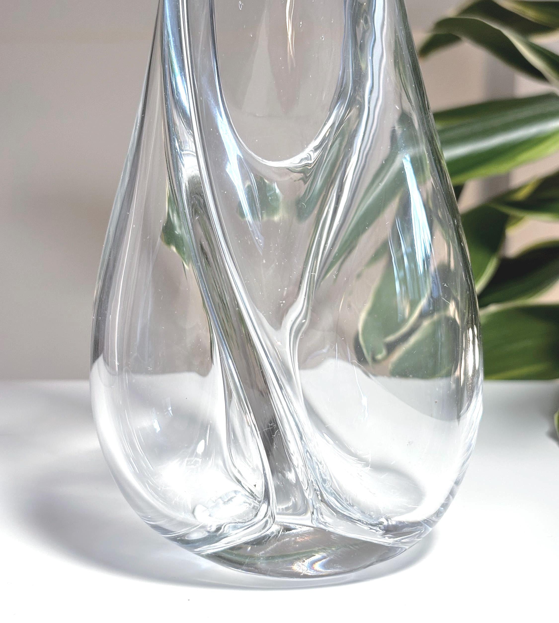 Signed Scandinavian Art Glass Vase | Hand-Blown Triple Bud Nordic Sculpture
