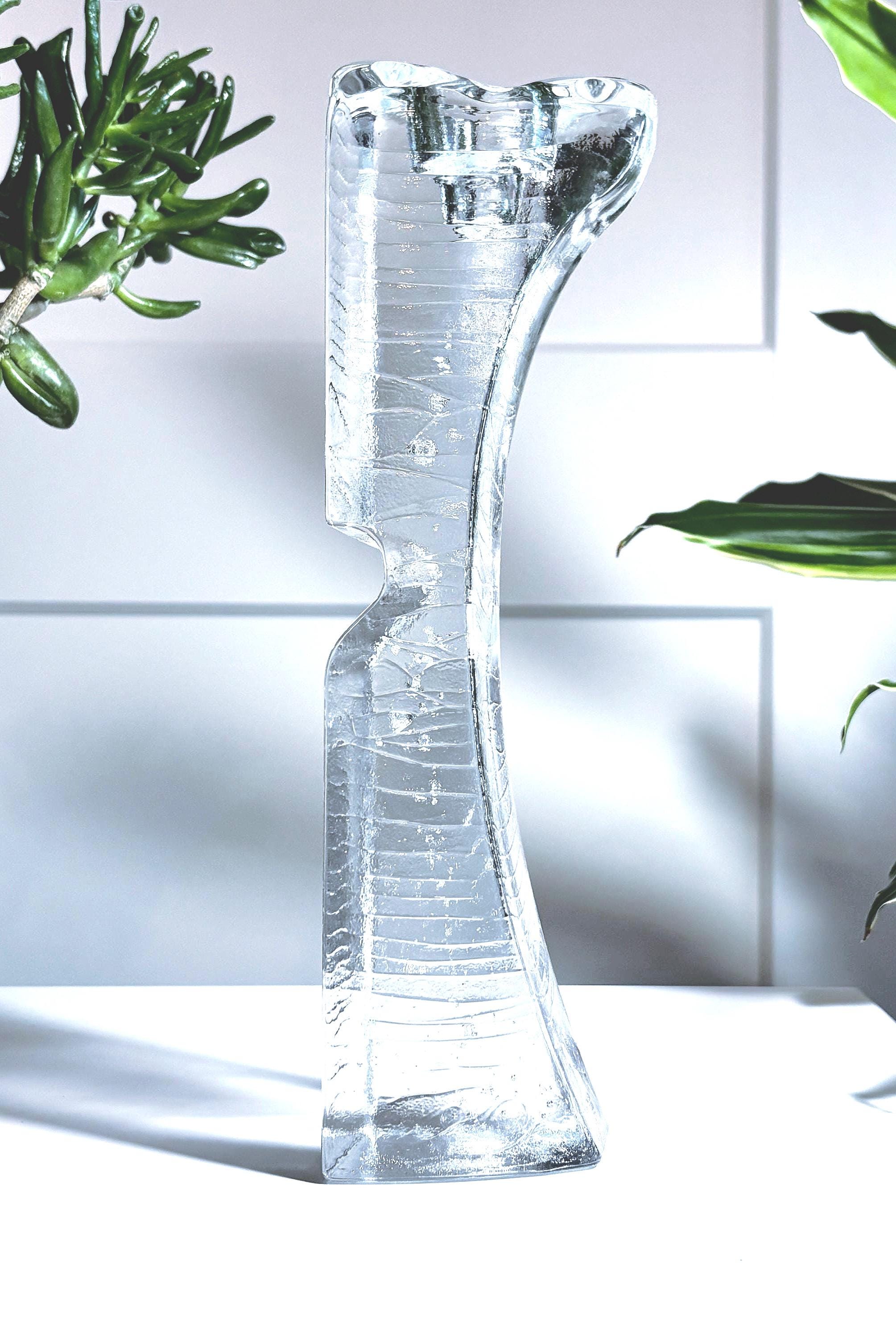 Kosta Boda Connect Candle Holder by Kjell Engman | Swedish Art Glass Sculpture 30cm