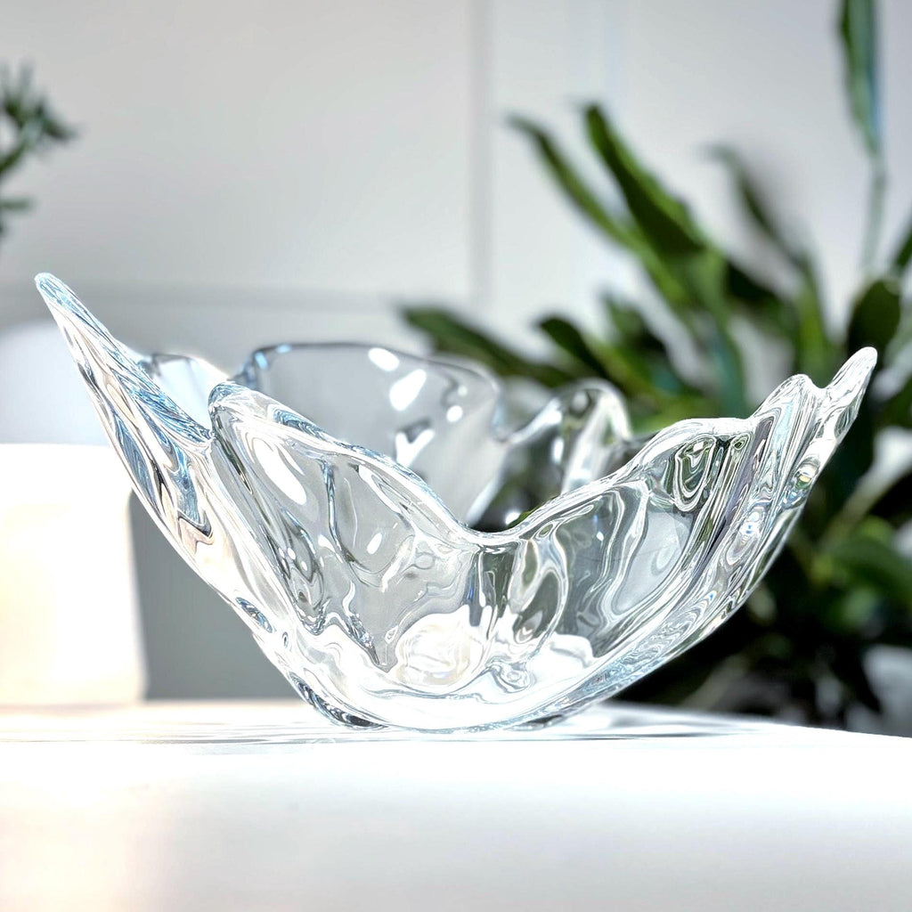 Royal Copenhagen, Heavy Crystal Centerpiece Bowl | Exclusive Large Sculptural Danish Design