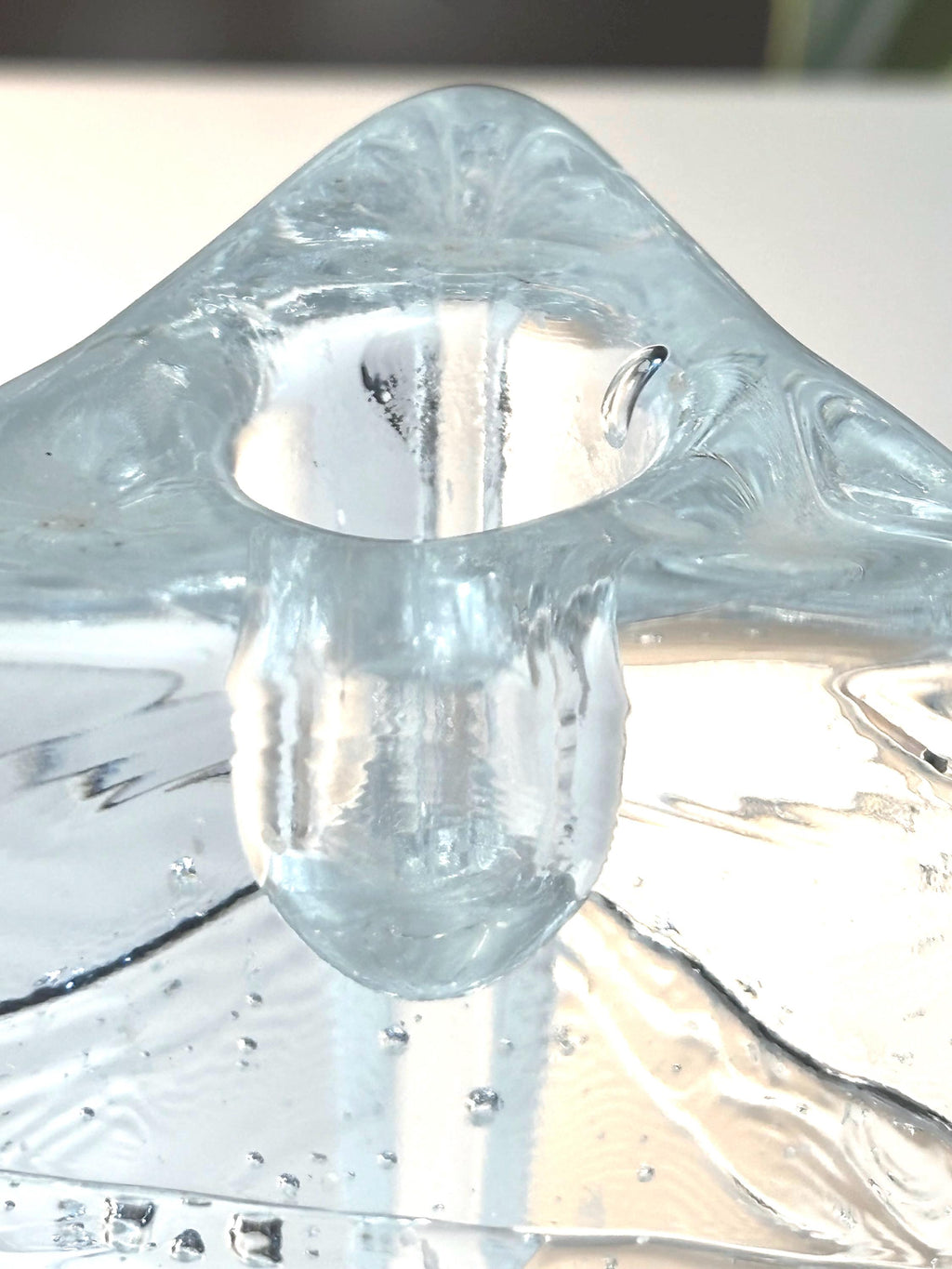 Iittala, Timo Sarpaneva “Arkipelago” Crystal Candle Holder by – Finnish Scandinavian Art Glass