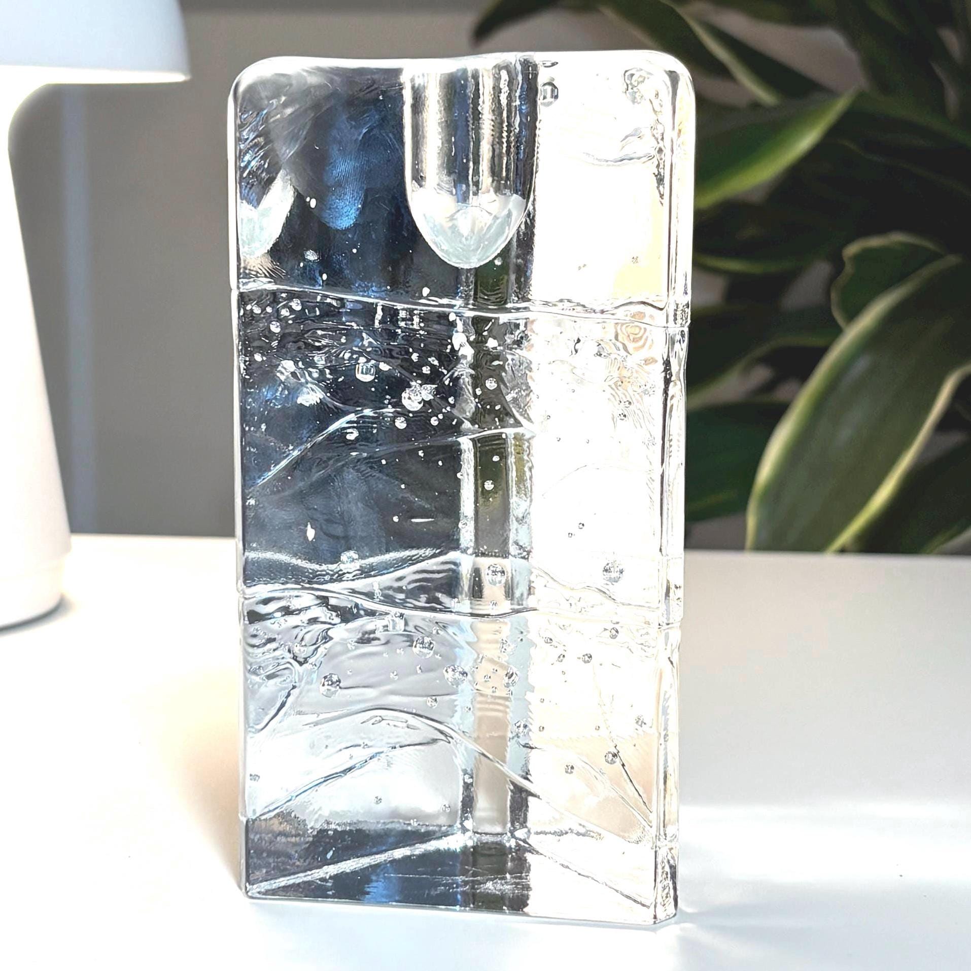 Iittala, Timo Sarpaneva “Arkipelago” Crystal Candle Holder by – Finnish Scandinavian Art Glass