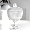 Bonbonnière, Masserini “Barocco” Pedestal Jar with Lid | Italian Glass Art, 19 cm