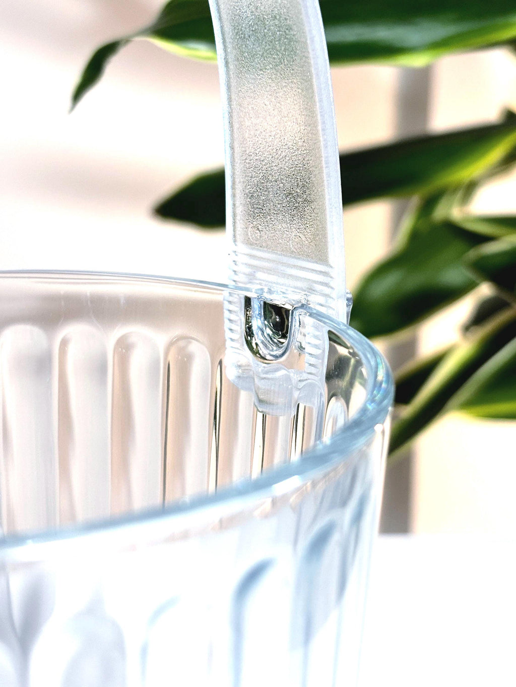 Riihimäen Lasi Ice Bucket with Acrylic Tongs | Vintage Finnish Glass Barware | Mid Century