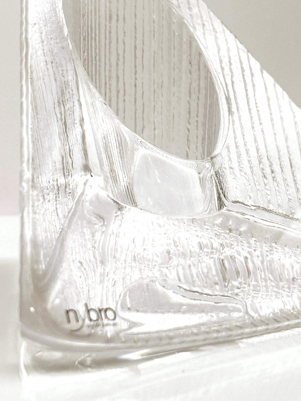 NBRO, Sweden. Scandinavian Crystal Candle Holders  Sculptural Design