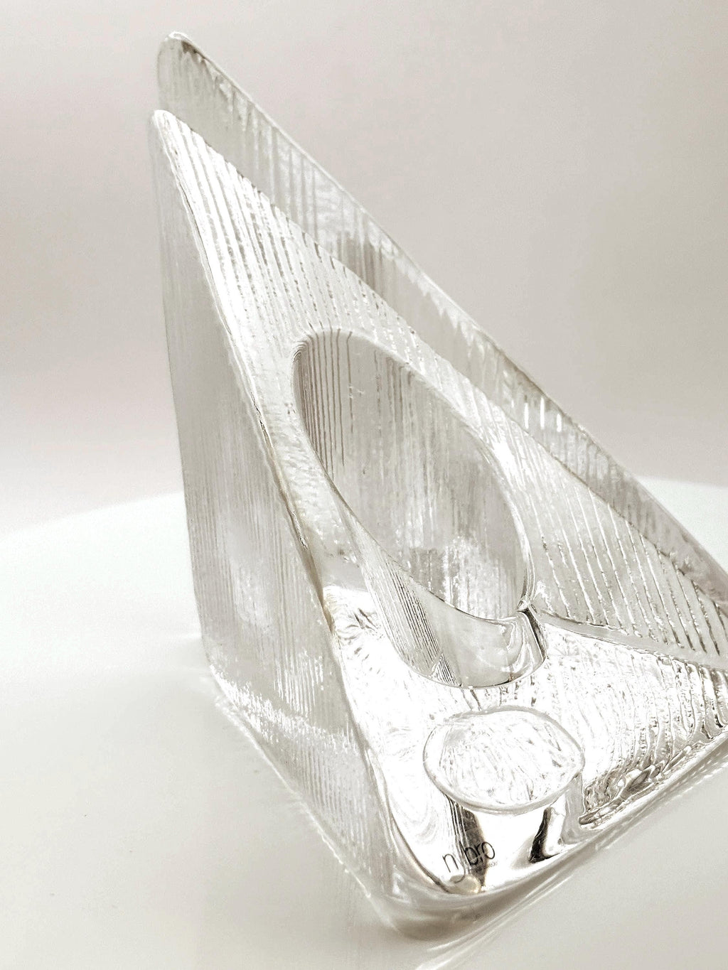 NBRO, Sweden. Scandinavian Crystal Candle Holders  Sculptural Design