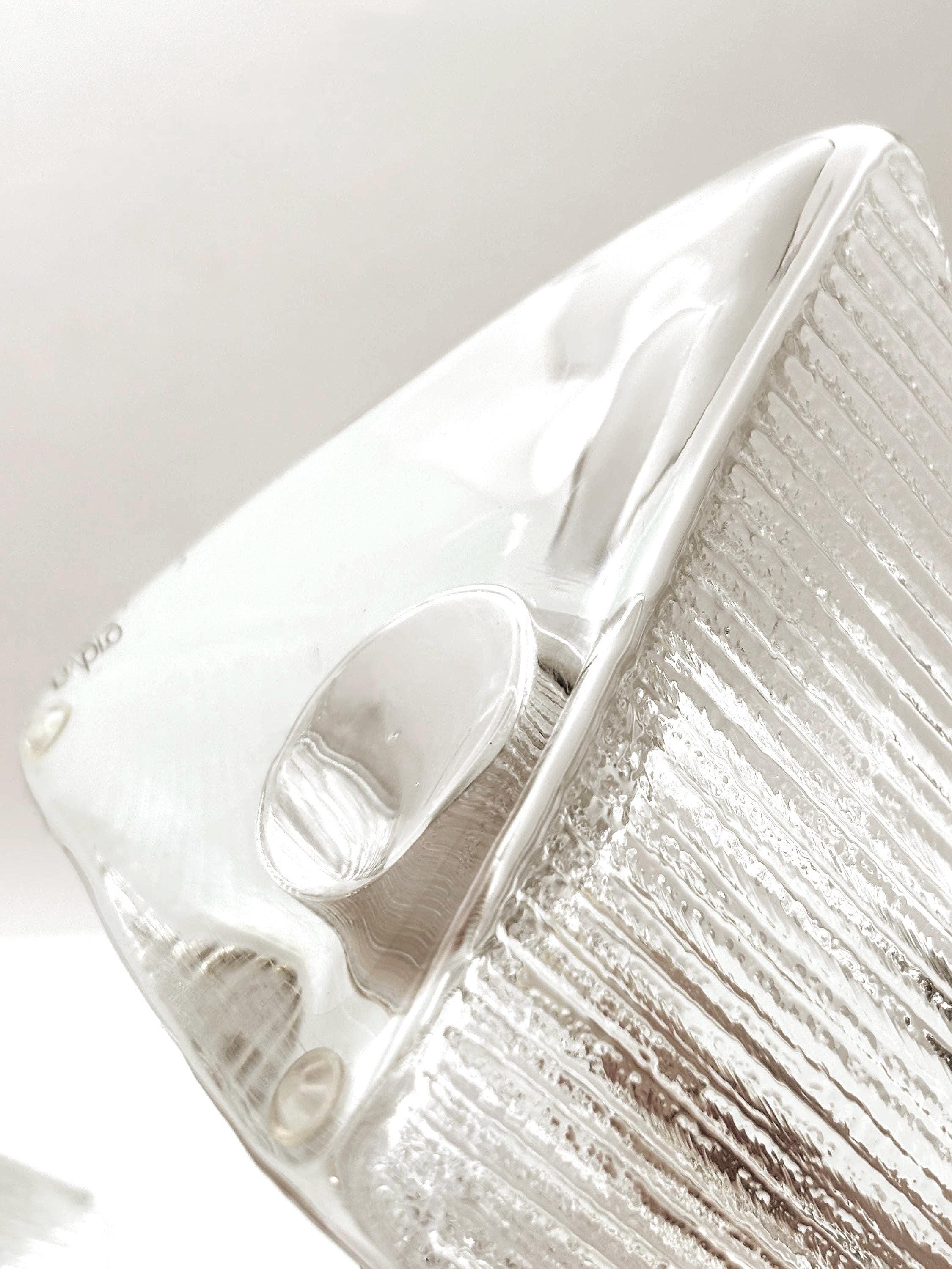 NBRO, Sweden. Scandinavian Crystal Candle Holders  Sculptural Design
