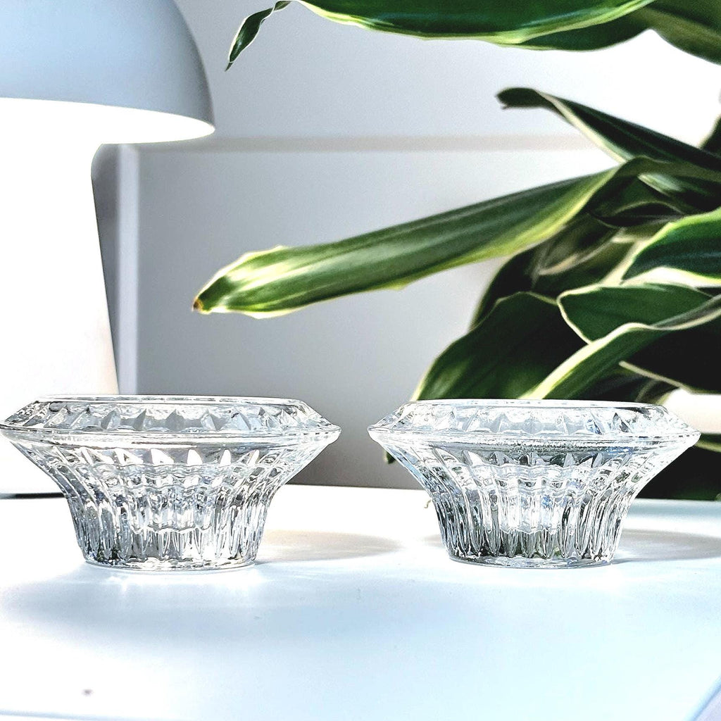 Forever Crystal Candle Holders, Set of 2, Elegant Glass Votive Holders