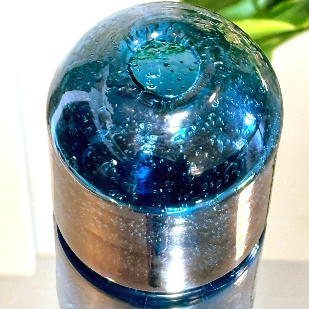 Kosta Boda, Vintage Erik Höglund Blue Bubble Glass Bud vase | Scandinavian Art Glass