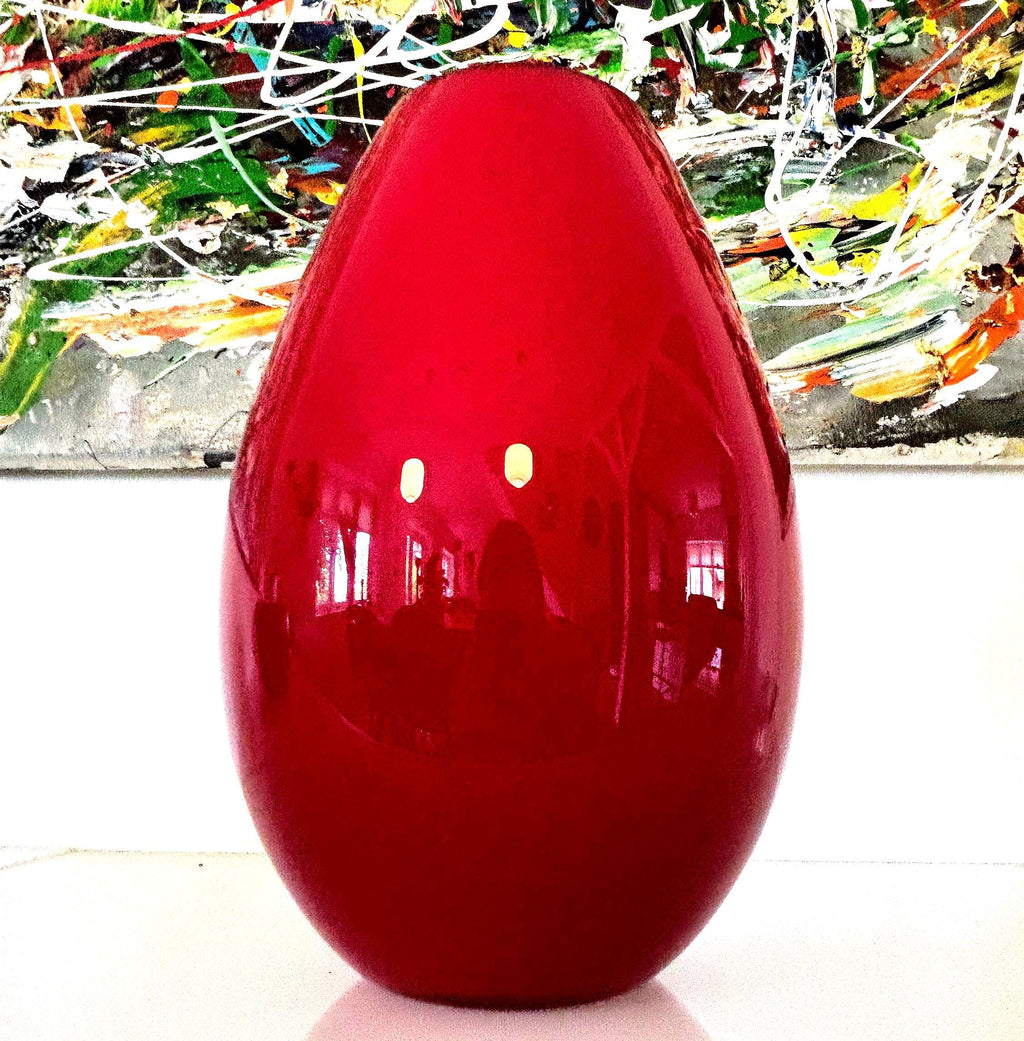 Holmegaard Red Art Glass Vase | Michael Bang Danish Modern Scandinavian Design