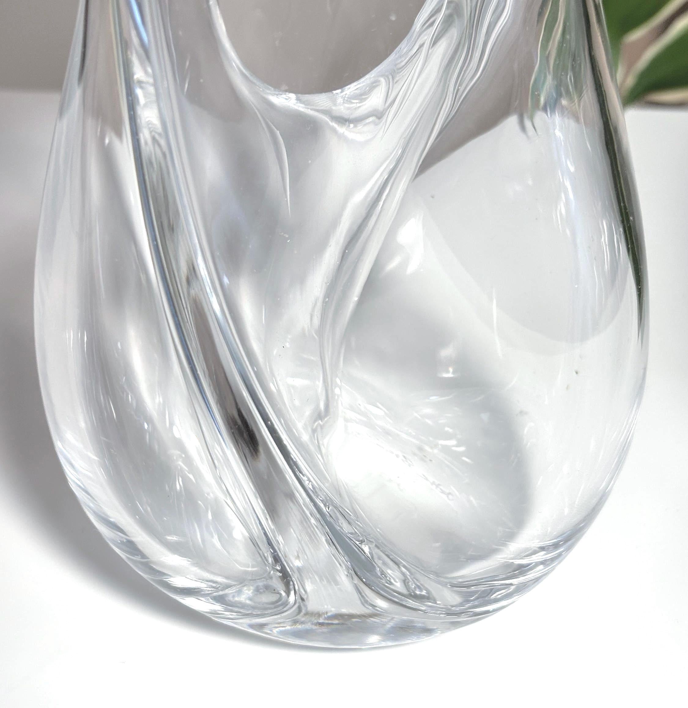 Signed Scandinavian Art Glass Vase | Hand-Blown Triple Bud Nordic Sculpture