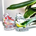 Holmegaard Glass Bird Pair | Danish Art Glass Figurines | Scandinavian Paperweights | MCM Home Decor