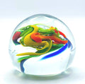 McBlow, Signed European Paperweight. Swirl multicoloured | Handmade Colorful Glass Sphere 6 cm