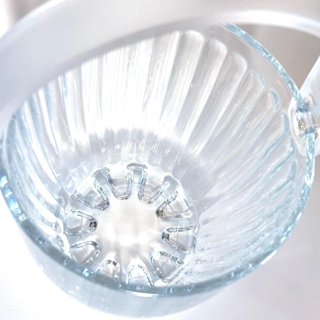 Riihimäen Lasi Ice Bucket with Acrylic Tongs | Vintage Finnish Glass Barware | Mid Century