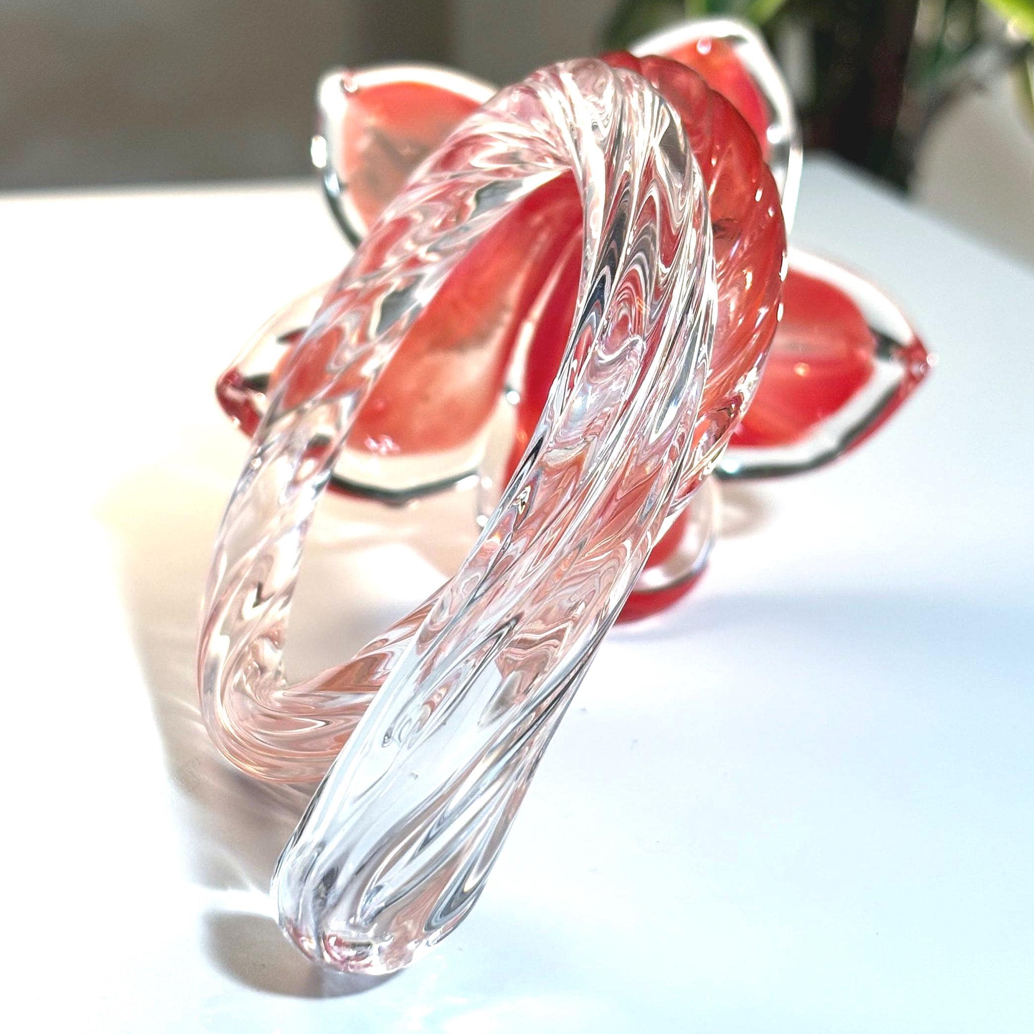 Murano Glass Flower Sculpture, Red Floral | Handblown Italian Artistry