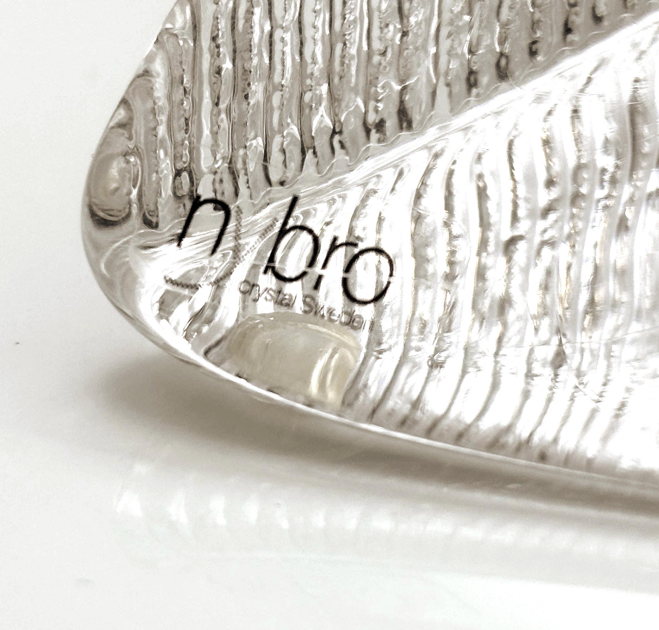 NBRO, Sweden. Scandinavian Crystal Candle Holders  Sculptural Design