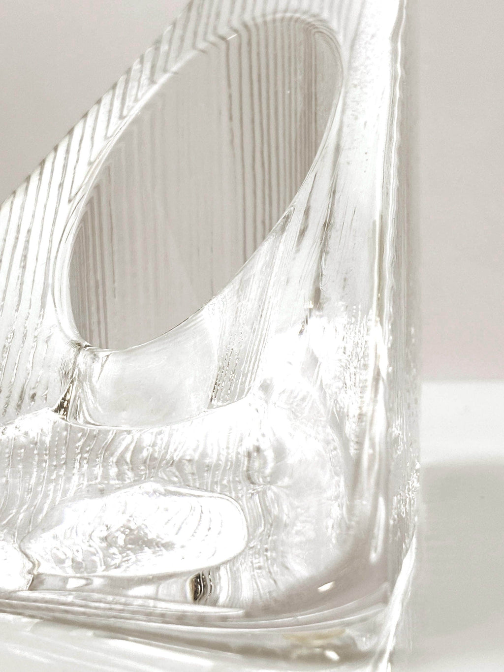 NBRO, Sweden. Scandinavian Crystal Candle Holders  Sculptural Design