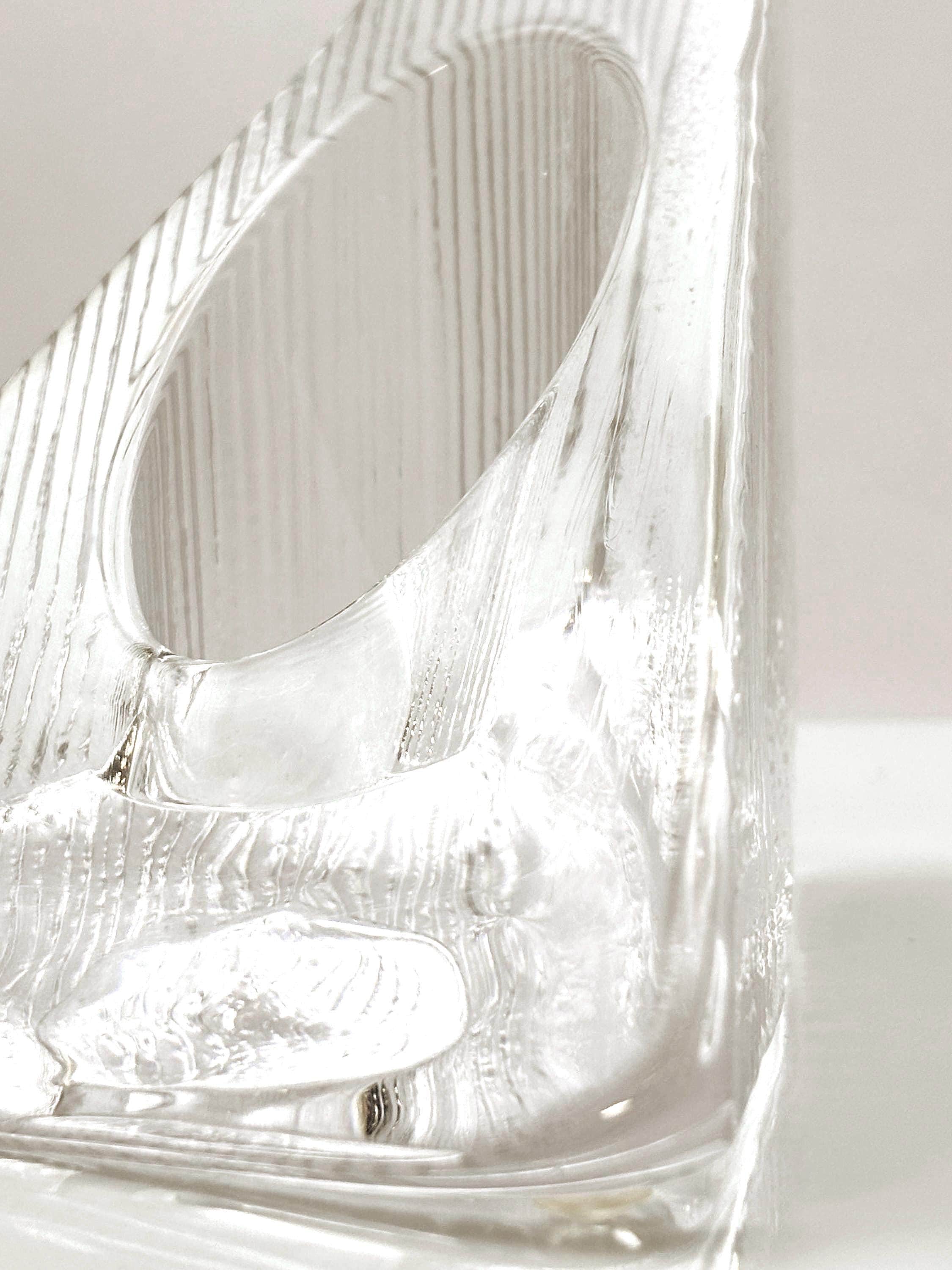 NBRO, Sweden. Scandinavian Crystal Candle Holders  Sculptural Design