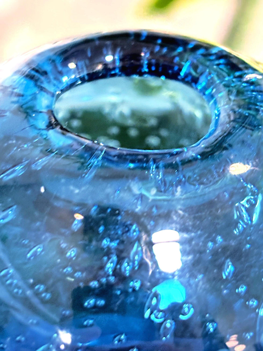 Kosta Boda, Vintage Erik Höglund Blue Bubble Glass Bud vase | Scandinavian Art Glass