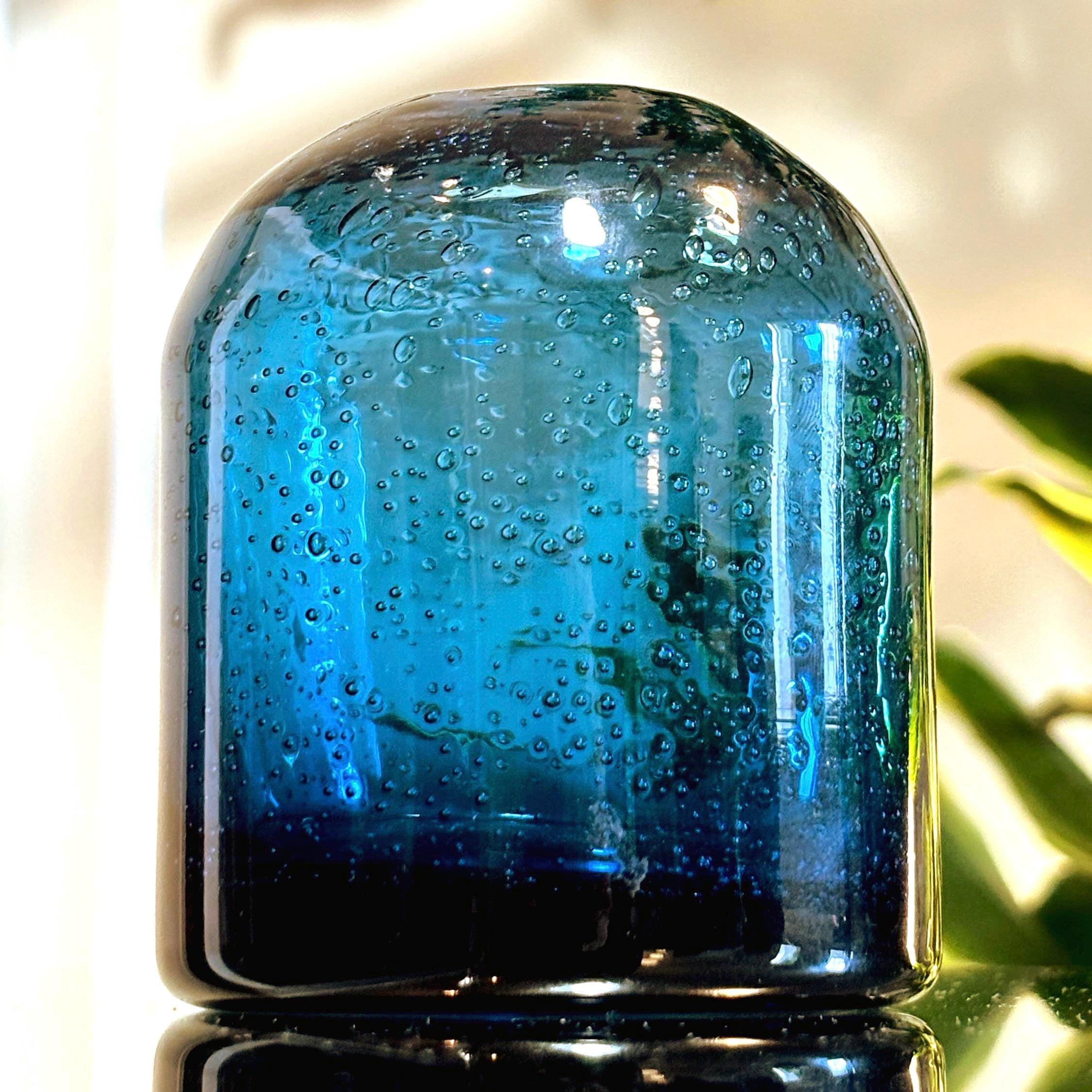 Kosta Boda, Vintage Erik Höglund Blue Bubble Glass Bud vase | Scandinavian Art Glass
